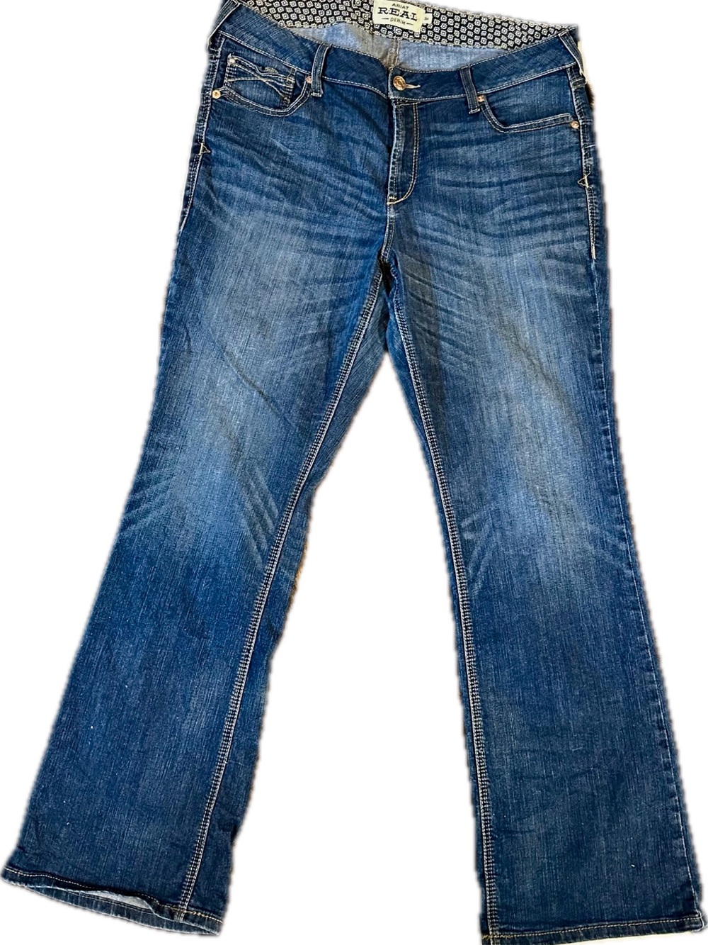 Ariat Real Rosa Jeans Perfect Rise Bootcut Stretch, 34R, Ranch Ride Rodeo - Picture 5 of 16